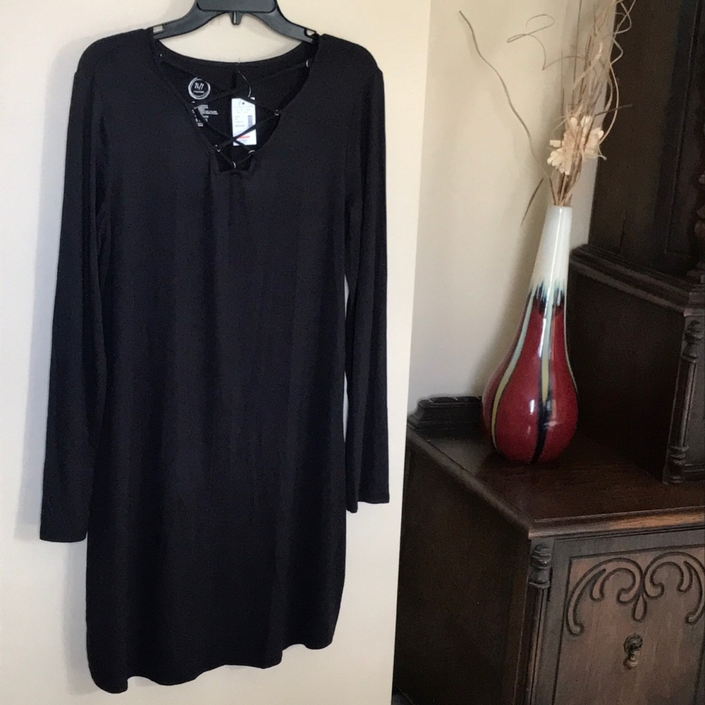 Maurices 24/7 long sleeve black dress size medium